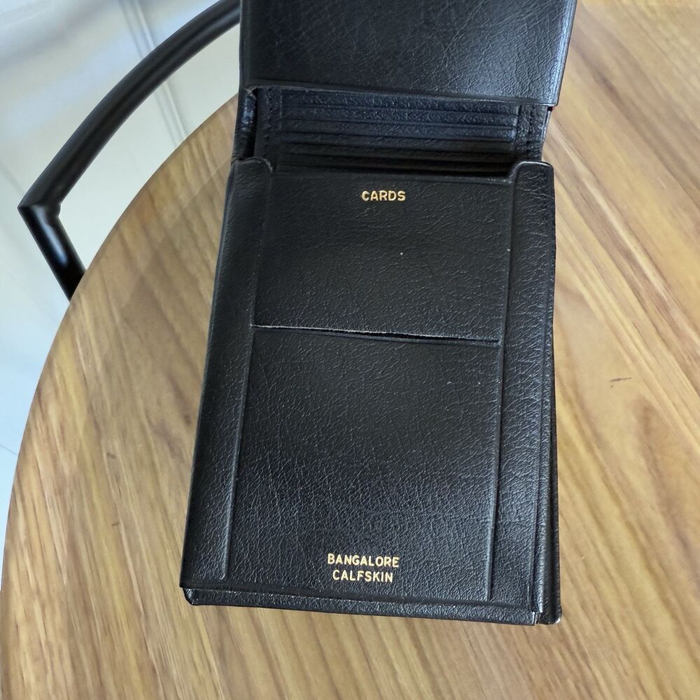 Calfskin Bifold Black Leather Wallet Calfskin Bangalore - Picture 3 of 9